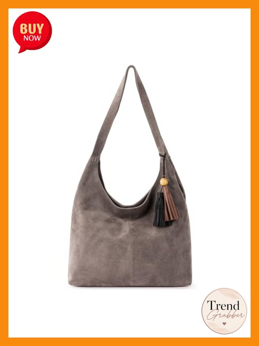 Genuine Leather Hobo Shoulder Bag Pebbled Double Strap Everyday Purse